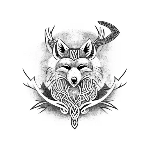 Viking Themed Fox And Elk Like Maori