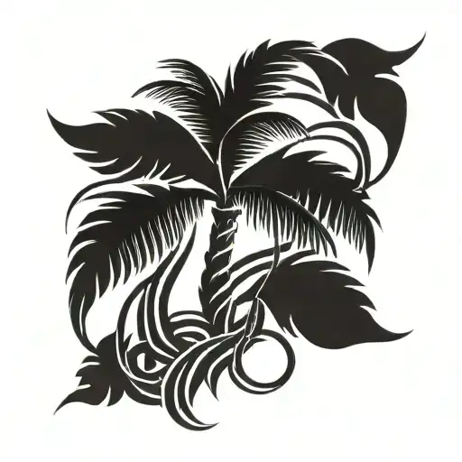 Palm Tree With Roots Forming