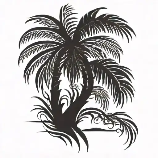 Palm Tree With Roots Forming