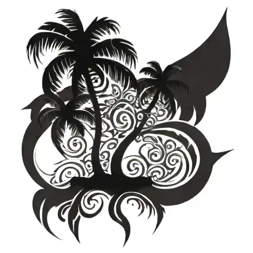 Palm Tree With Roots Forming