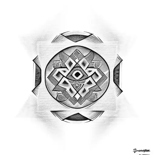 Tribal With An Unique Square Symbol That Themes The