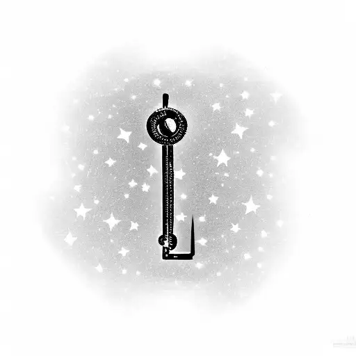 A Piano Key Floating In Space Surrounded By Stars