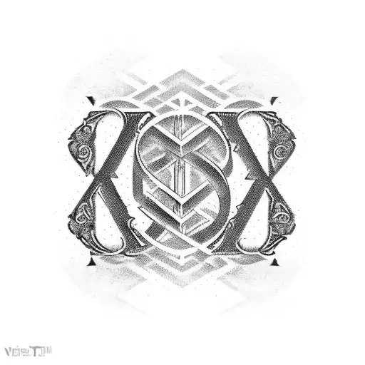 The Word Memento Above The Word Vivere And Stylized Letter