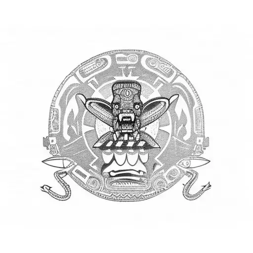 Grey Whale Aztec Filled Style With Letters E A C J J D