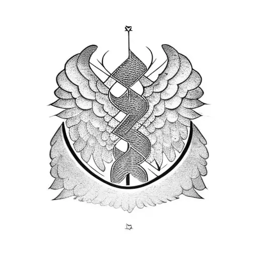 Letter M With Angel Wings