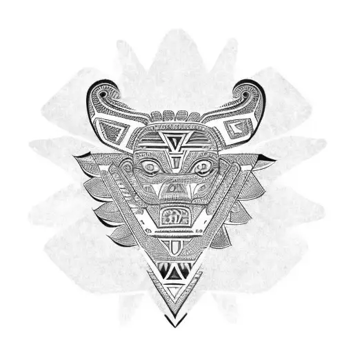 Aztec Style To The Chest And Shoulder