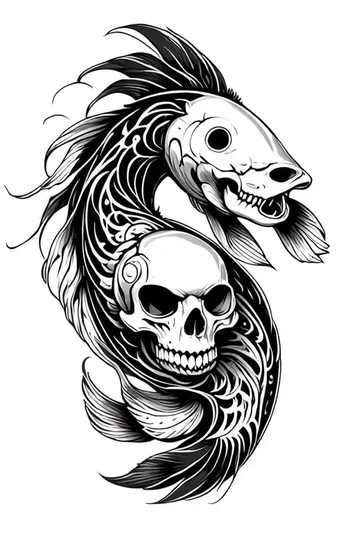 Peces Koi Ying Yan Skull