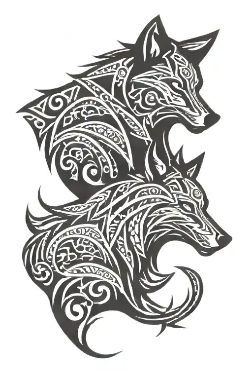 Wolf And Tribal