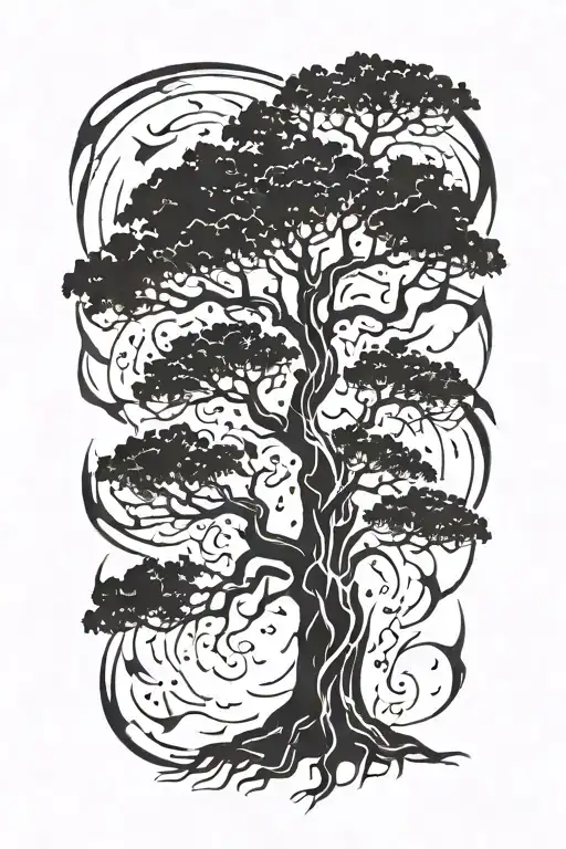 Tree Struck By Lightning Bolts