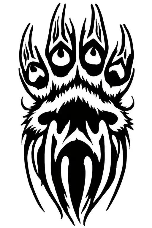 Bear Paw With Word As Claws