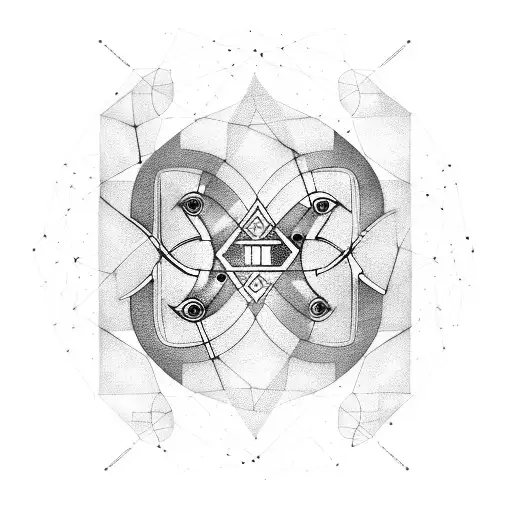 A Constellation Of Gemini Formed By Interconnected Lines And Code Symbols