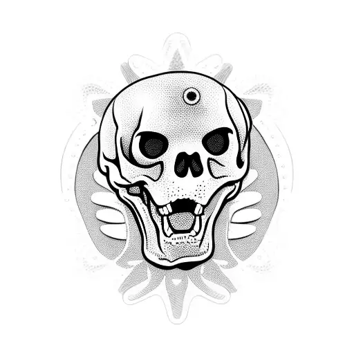 Skeleton Dog With Psy Mushrooms