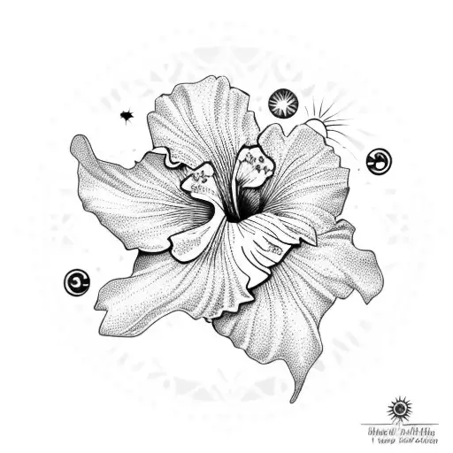 Hibiscus With Sun And Moon