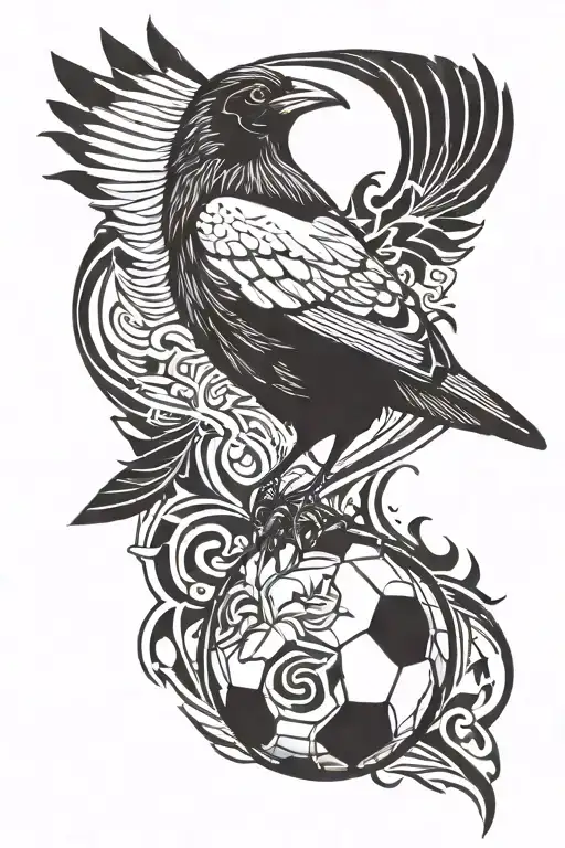 Magpie Stood On Football