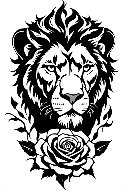 Lion And Rose