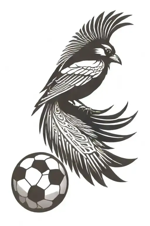 Magpie Stood On Top Of Football