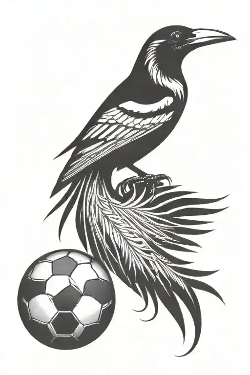 Magpie Stood On Football