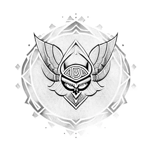 A Beautiful Blonde Valkyrie Inside A Valknut