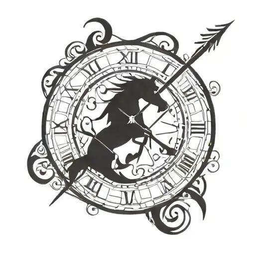 Sagittarius And Clock