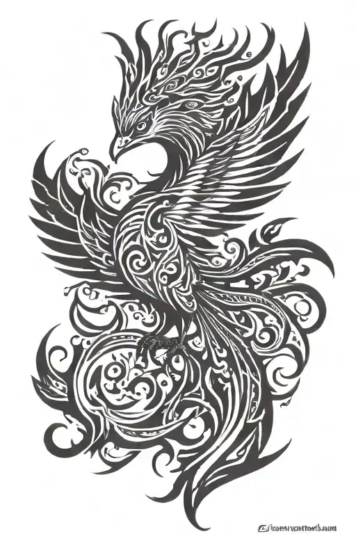 Phoenix Bird Rise From Ashes