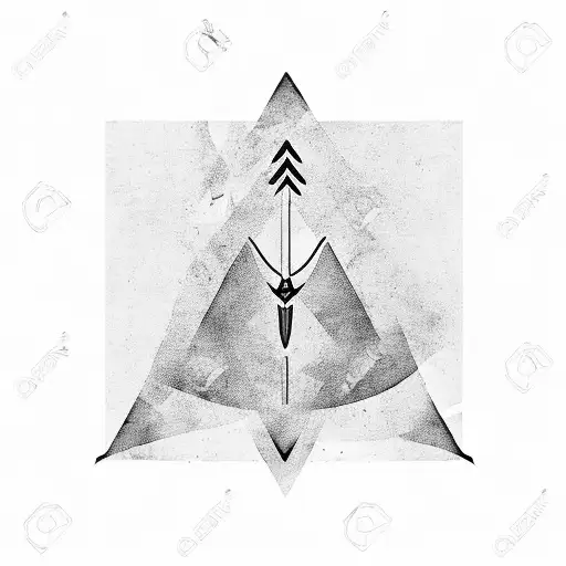 Arrow With Lines Diagonally Through It