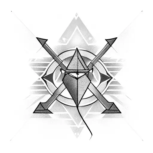 1 Arrow With Straight Lines Diagonally Through It Cybersigil