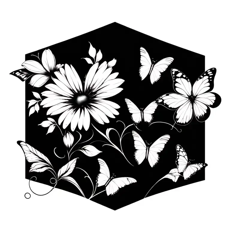 Flowers With Butterflies