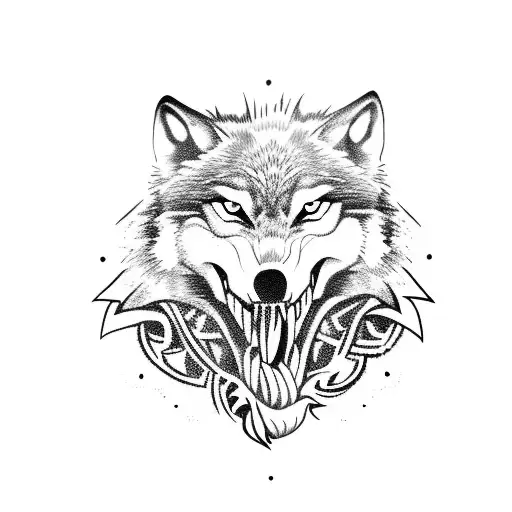 Wolf With Skull In Mouth