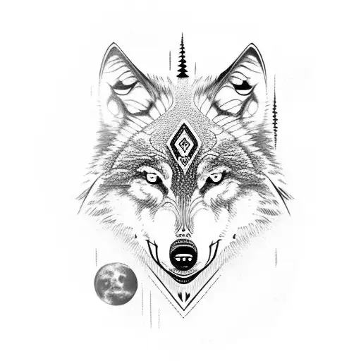 Wolf With Ocean Waves