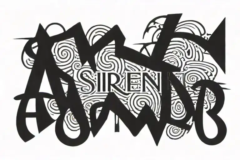 Text In Script Font With The Word 'Siren'