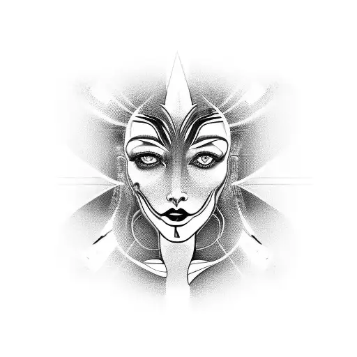 A Surreal Tattoo Of A Woman Merging Into A Futuristic Electric Car