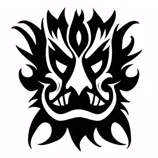 Happy Face Tribal Tattoo Featuring