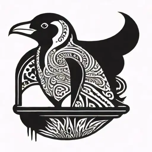 A Penguin In A Bin On Acid Colors With Space