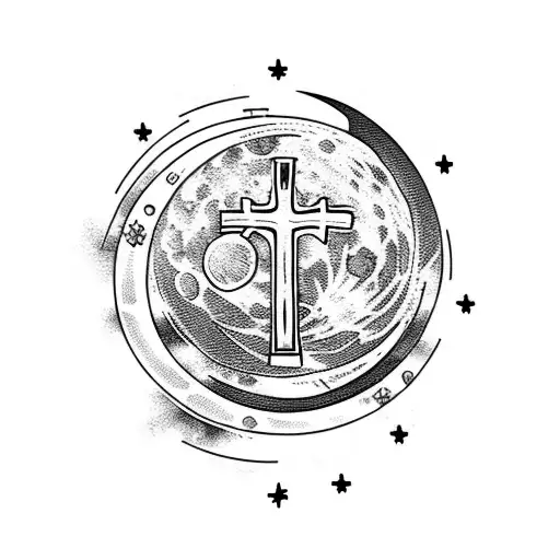 Moon With Cross