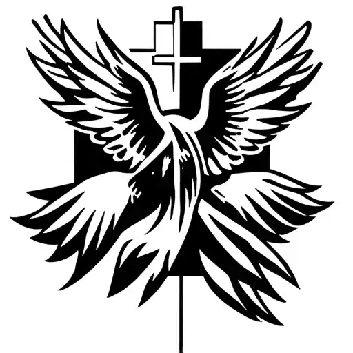 Catholic Cross With Dove Hand