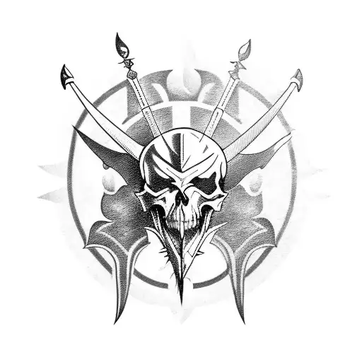 Devil Skull And Sword