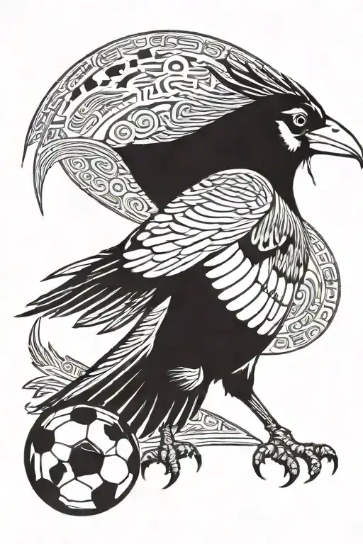 Magpie Stood On Football