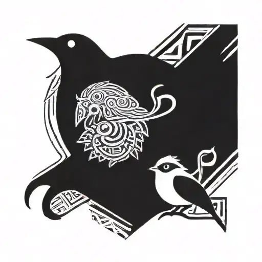 Father And Son With Robins