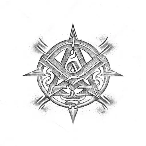 Satanic Symbol With Tree Branches