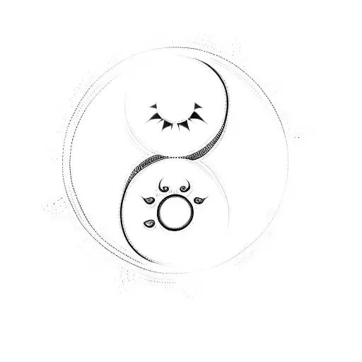 A Yin Yang Symbol In A Sun