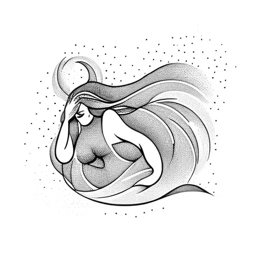 Curvy Woman Swimming In Water