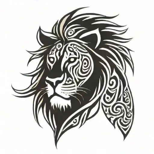 Lion Sun Tribal