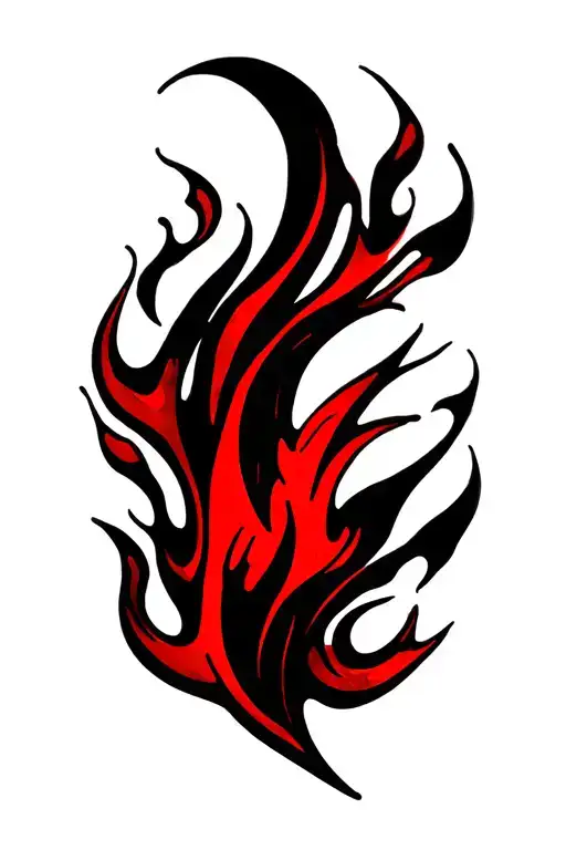 Abstract Red And Black Flames