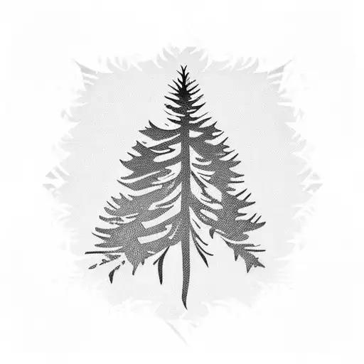 4 Pine Tree Silouhettes