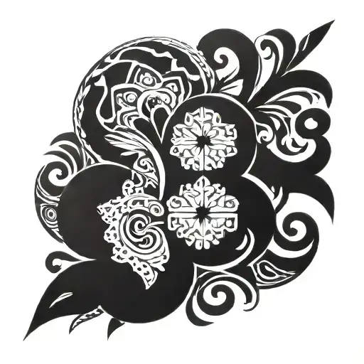 Tattoo Ornamental Bold Line