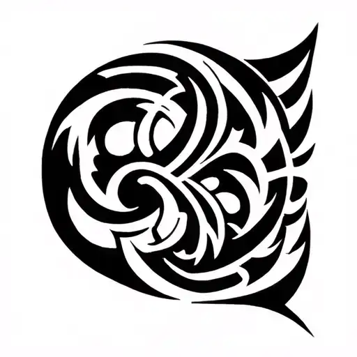 Large Shoulder Tribal Black Piece