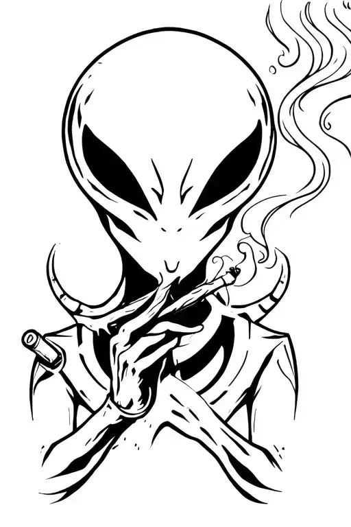 Alien Smoking A Joint