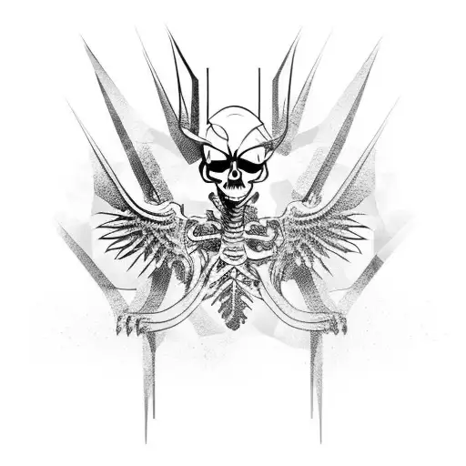 Cyber Sigil Skeleton Wings