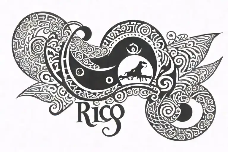 Moon With Word Rico Flag