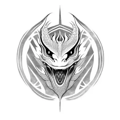 Tribal Dragon Face